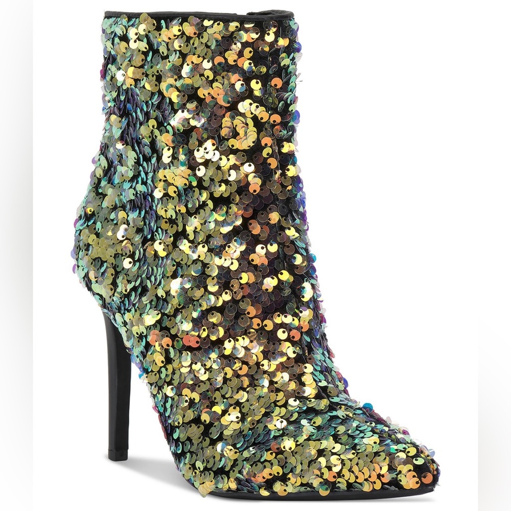 INC Reisa Gold Sequins Dress Booties NWT